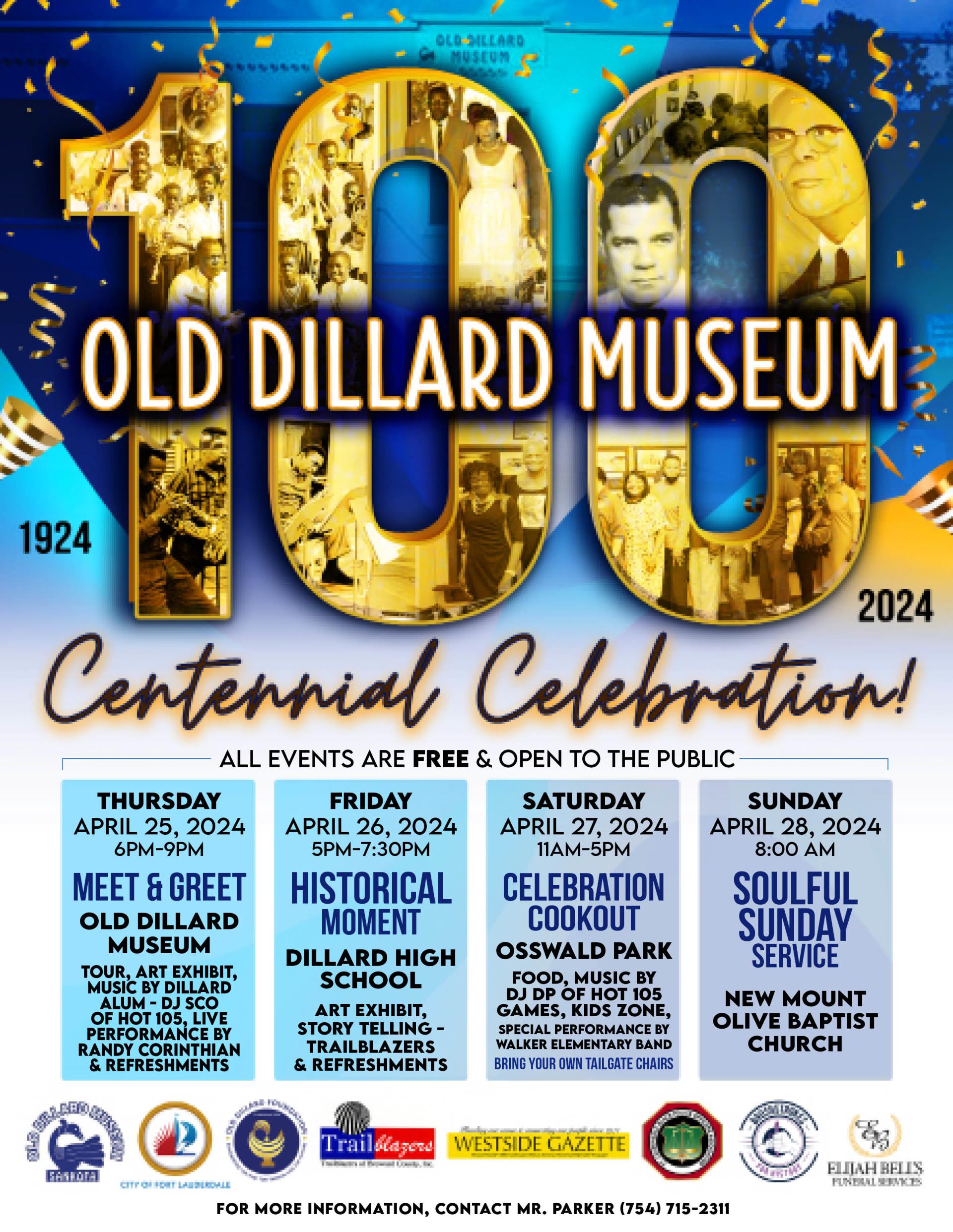 Old Dillard Museum Centennial Celebration. Click for flyer.