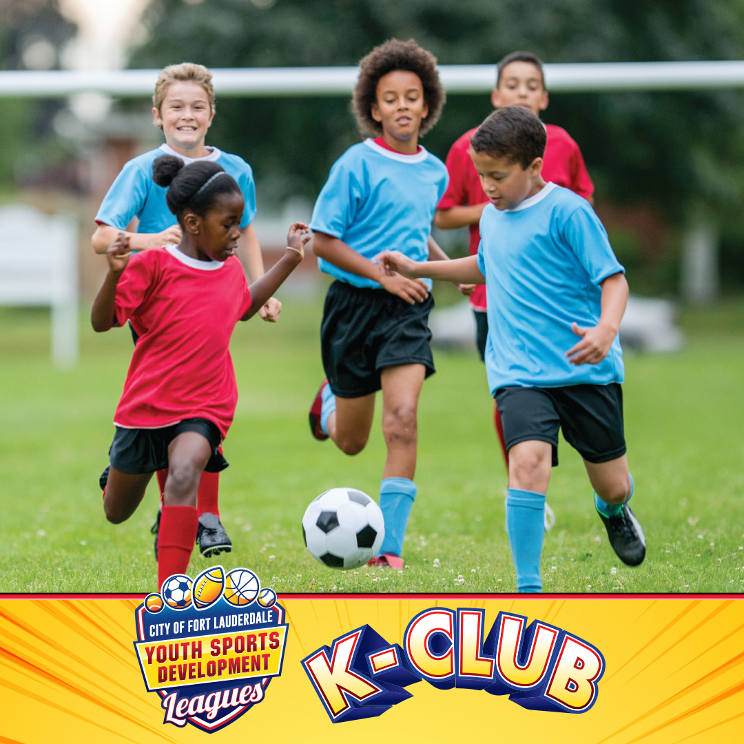 K-Club Logo Kids Playing Soccer