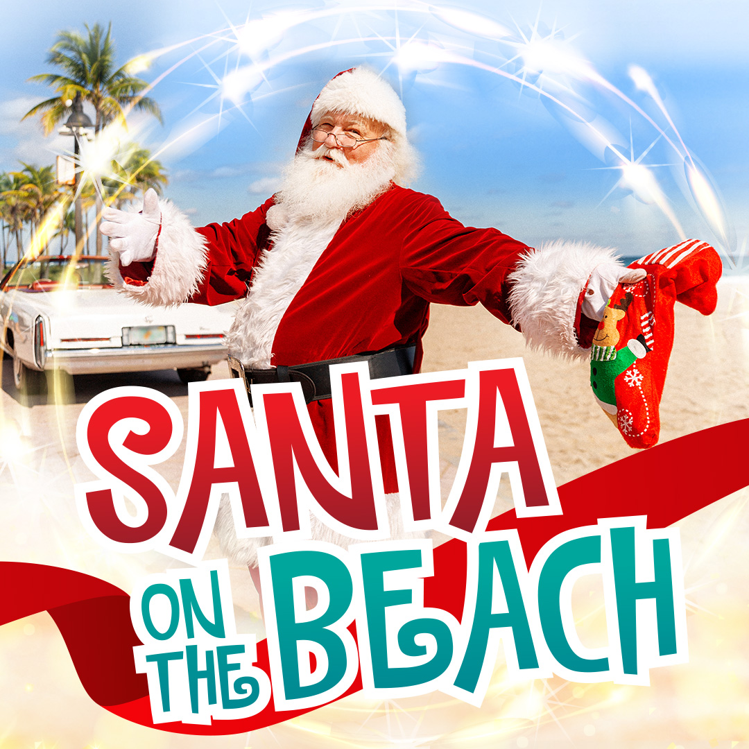 Santa on the Beach  Photo of Santa on Fort Lauderdale Beach.